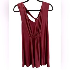 Old Navy Maternity V-Neck Twist-Back Tank Top - Burgundy/Cranberry - Size XXL